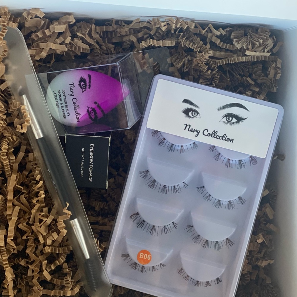 nery Collection bundle Includes pomade, Beauty sponge, eyelashes & eyebrowbrush - Picture 1 of 4